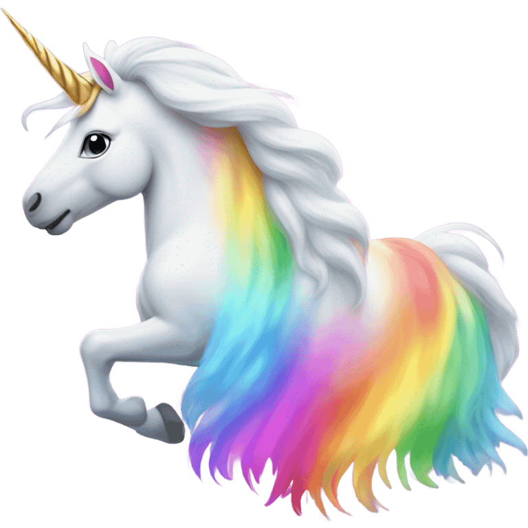 Unicorn farting rainbow emoji