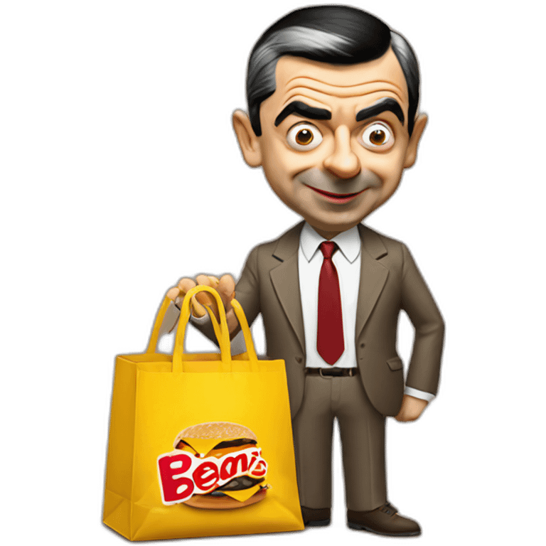 Mr bean With McDonald's bags emoji