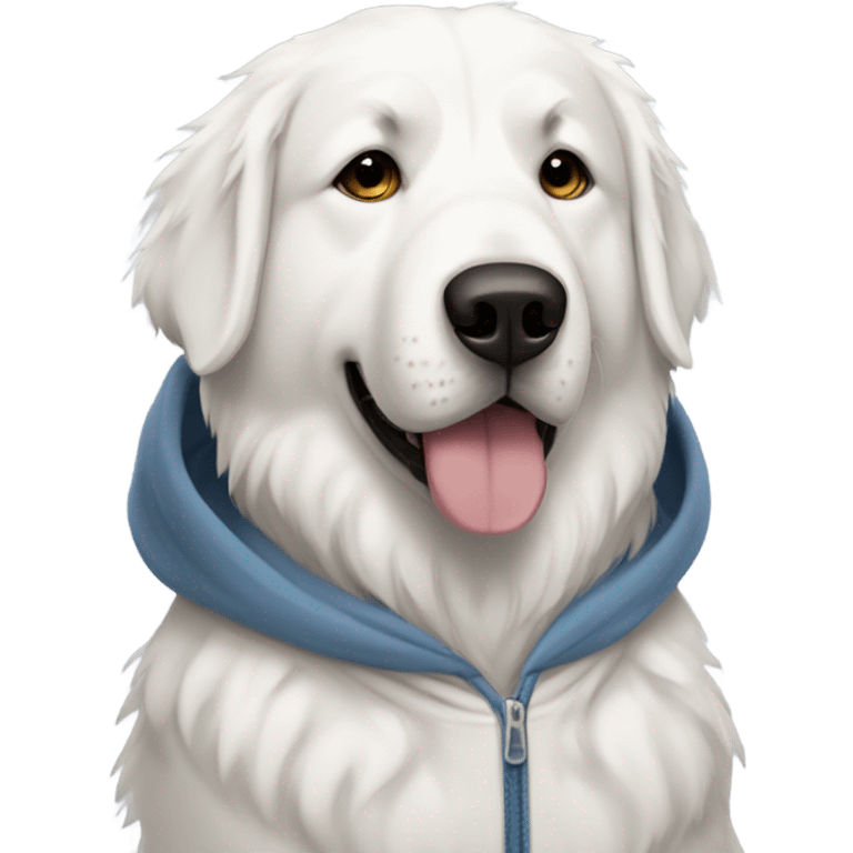 Great Pyrenees wearing hoodie emoji