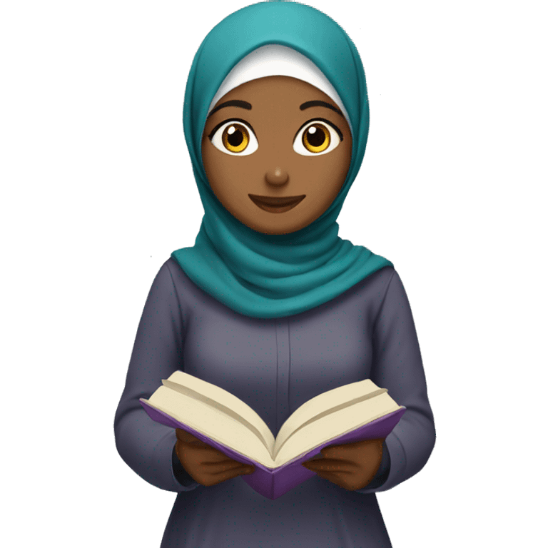 Hijab girl reading emoji