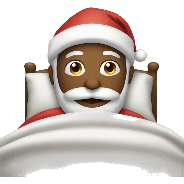 Santa laying in bed  emoji