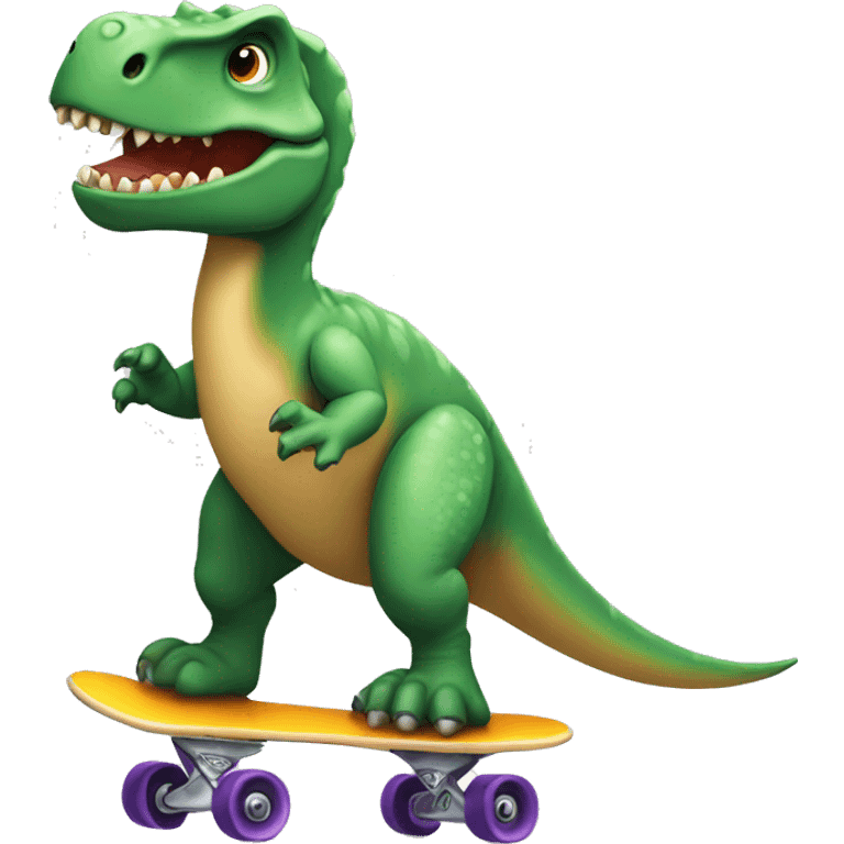 Dinosaurio en patineta emoji