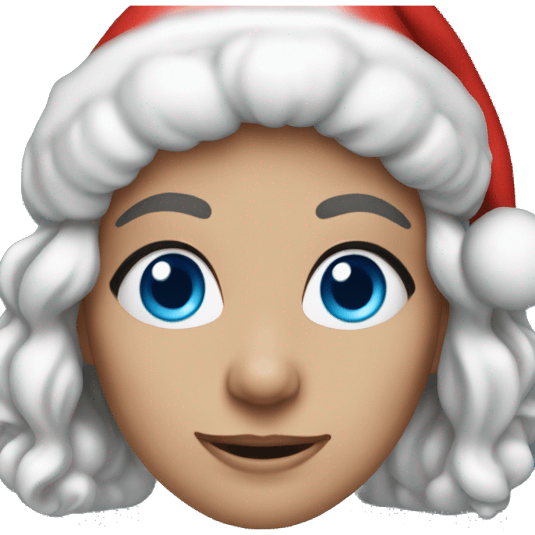 Mrs. Clause with blue eyes emoji