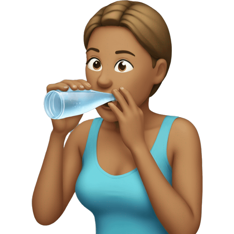 Woman spits water out of her mouth emoji