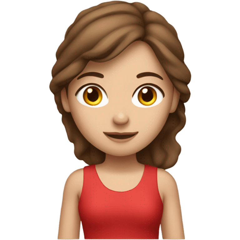 Pilates brown hair girl red clothes  emoji