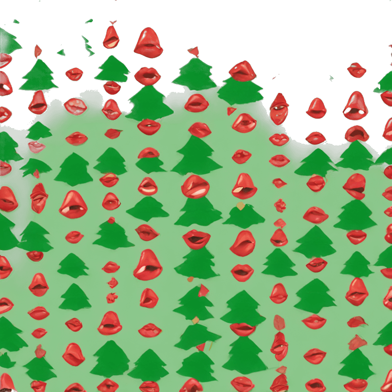 Christmas tree lips emoji