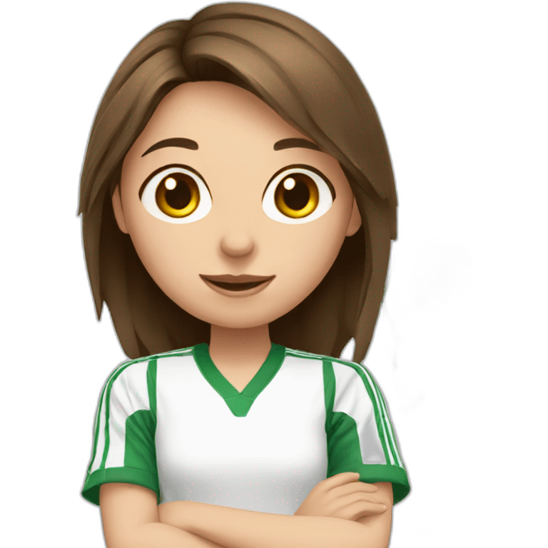 European girl with brown hair playing badminton emoji