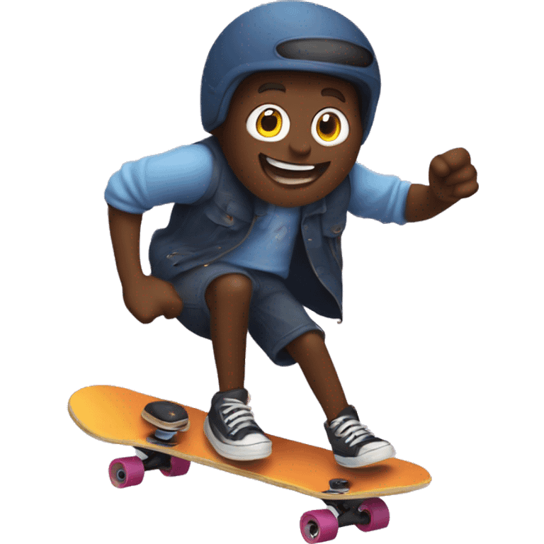 Jaffa cake riding a skateboard  emoji