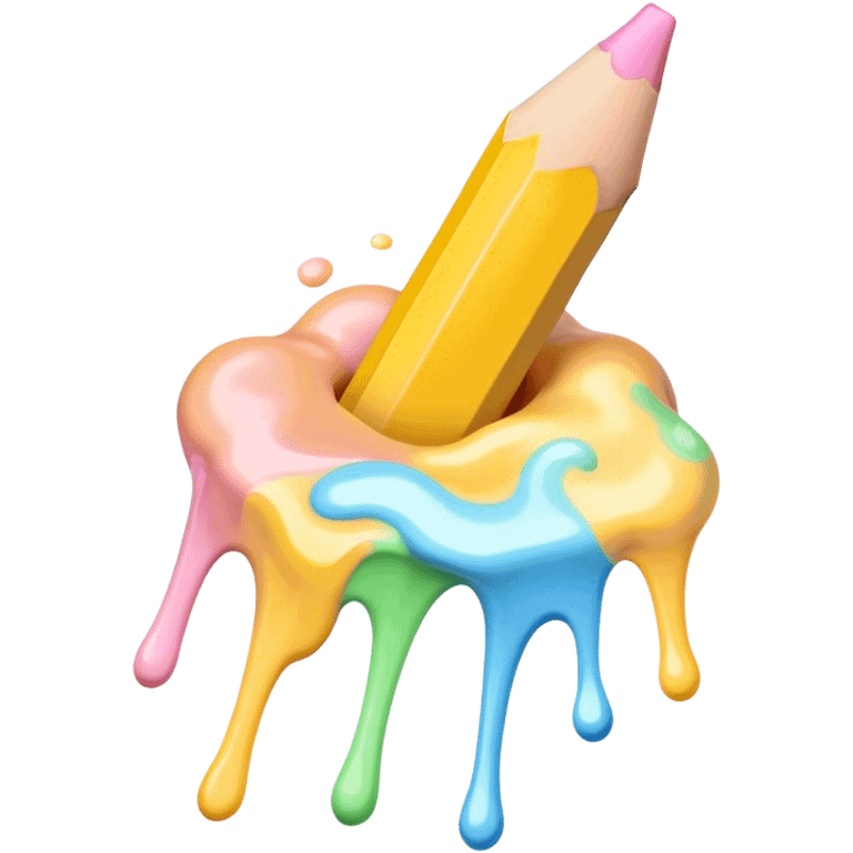 pastel melted pencil emoji