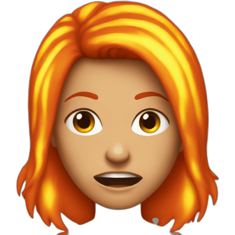 Angry Woman with fire hair emoji