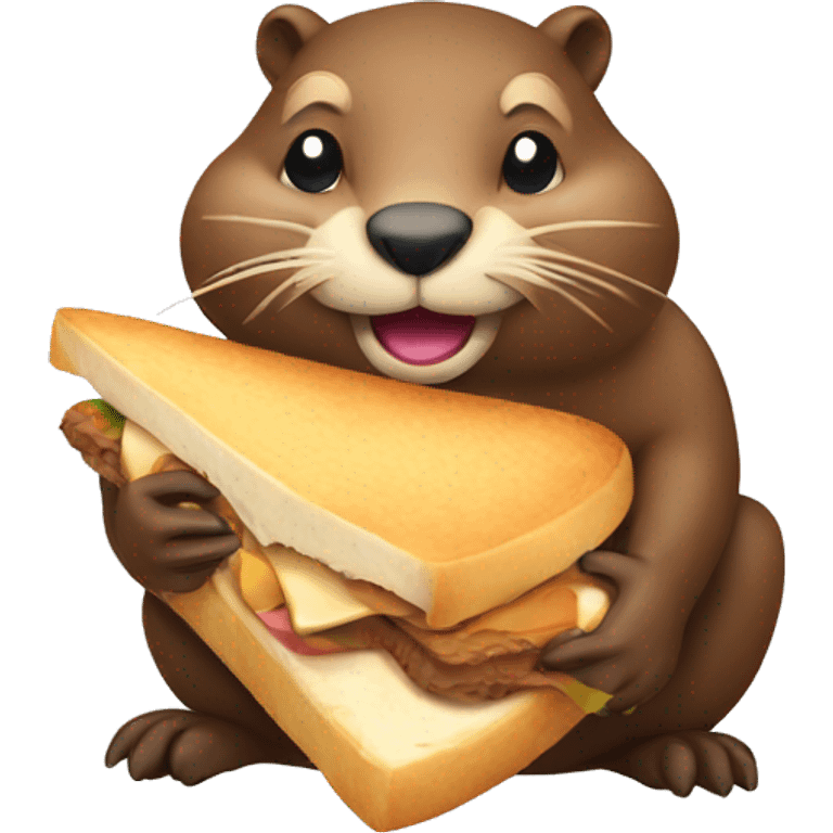 Beaver eating sandwich  emoji