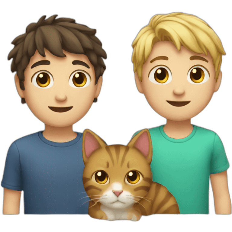 Boy and cat emoji