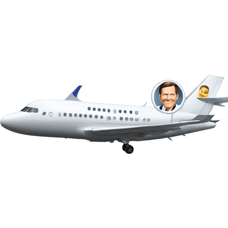 Kenneth Copeland with thumbs up in front of an airplane  emoji