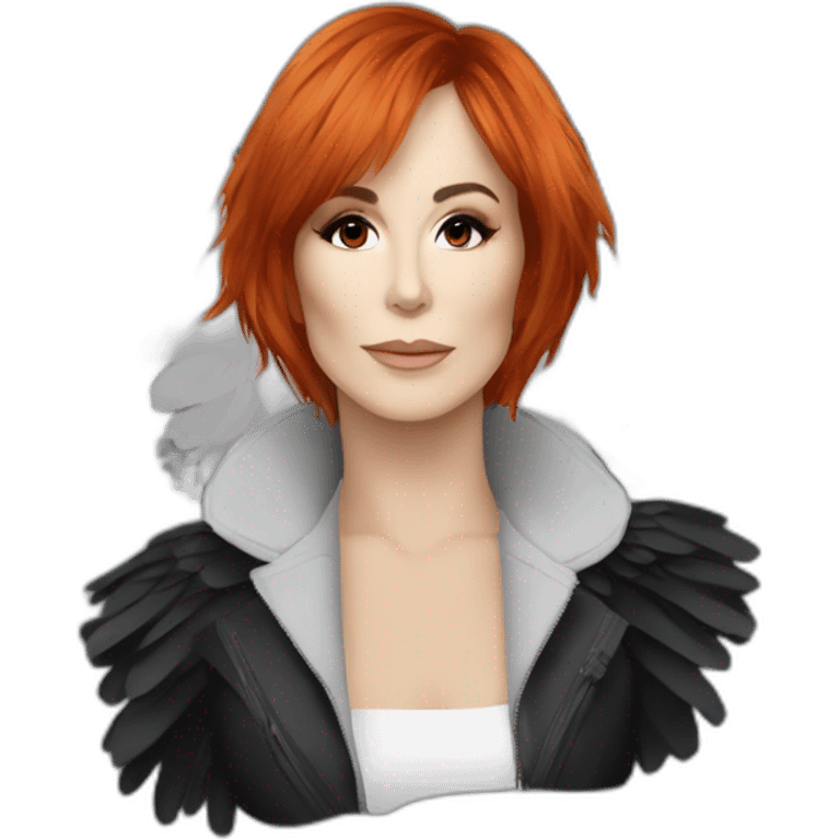 Mylène Farmer avec des ailes de corbeau emoji