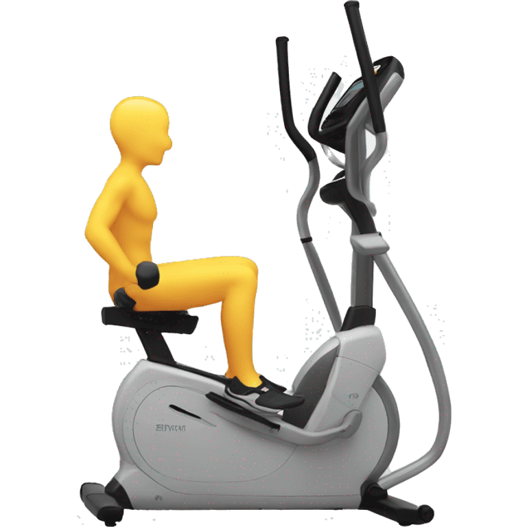 An elliptical device with a human on it emoji