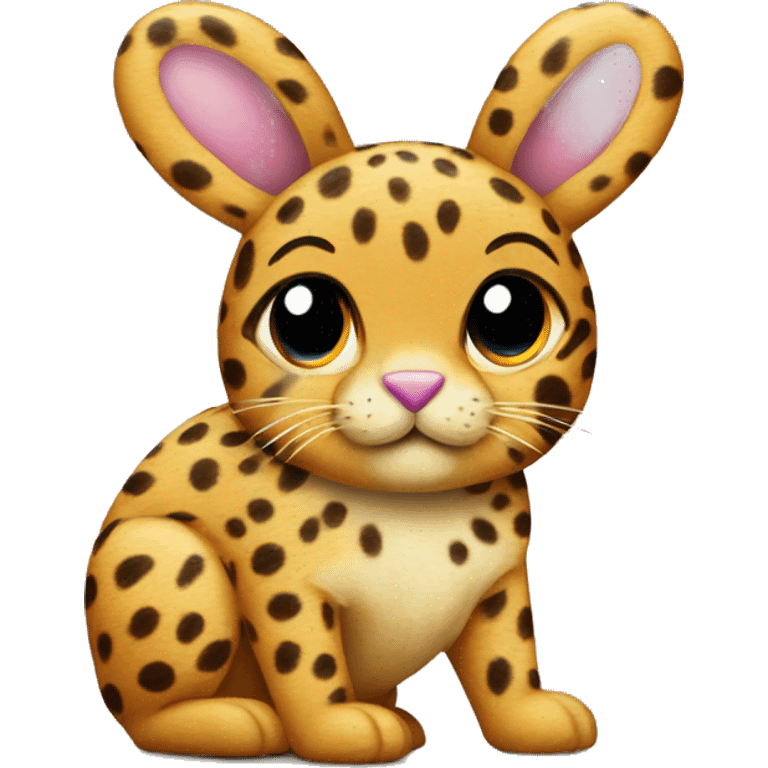 cheetah print bunny emoji