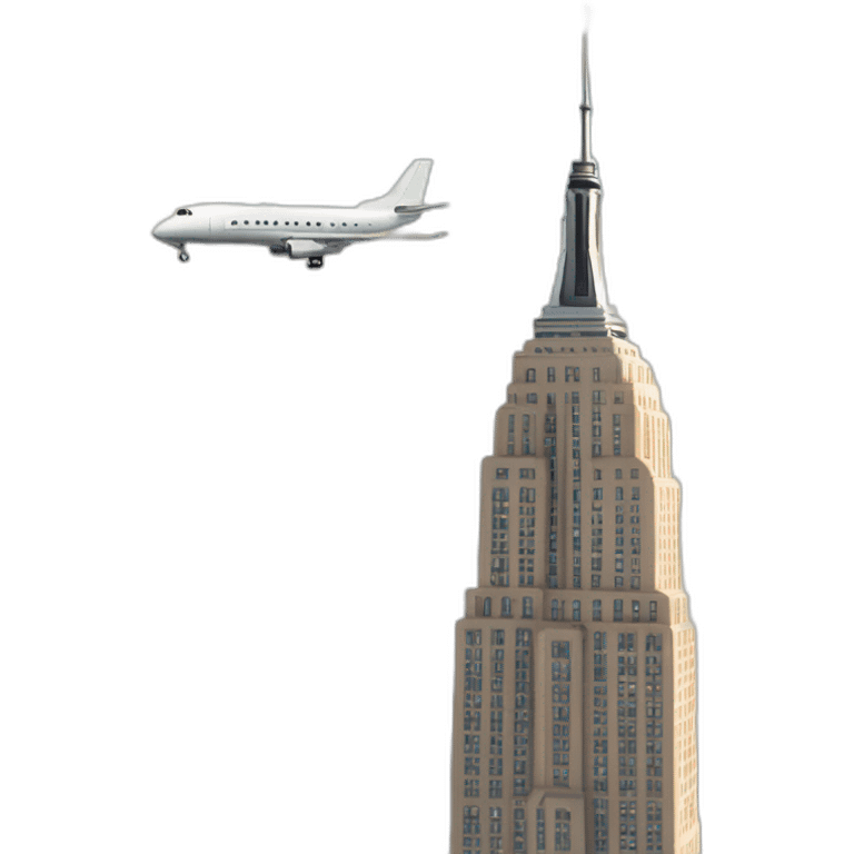 Empire State Building with airplane  emoji