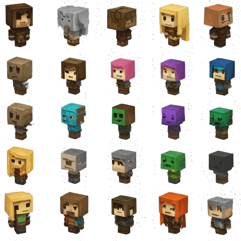 Minecraft style statue of dungeons and dragons characters  emoji