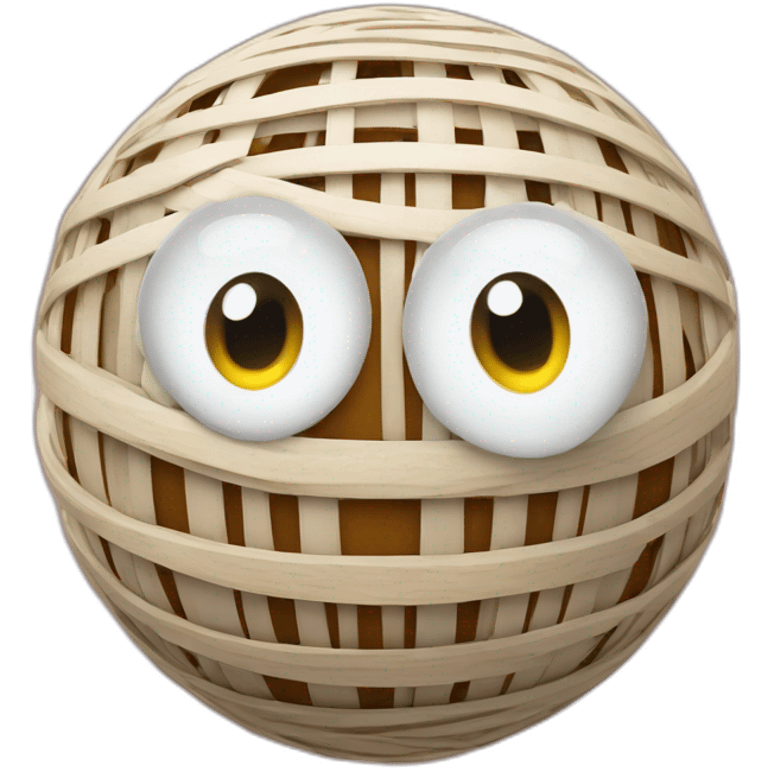 3d sphere with a cartoon loom texture with big feminine eyes emoji