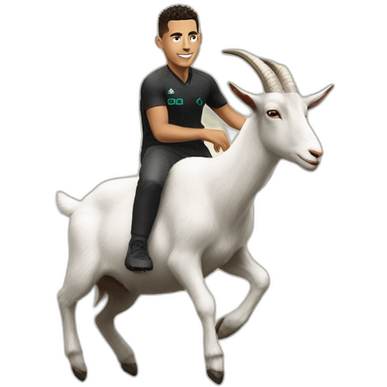 A goat riding ronaldo emoji