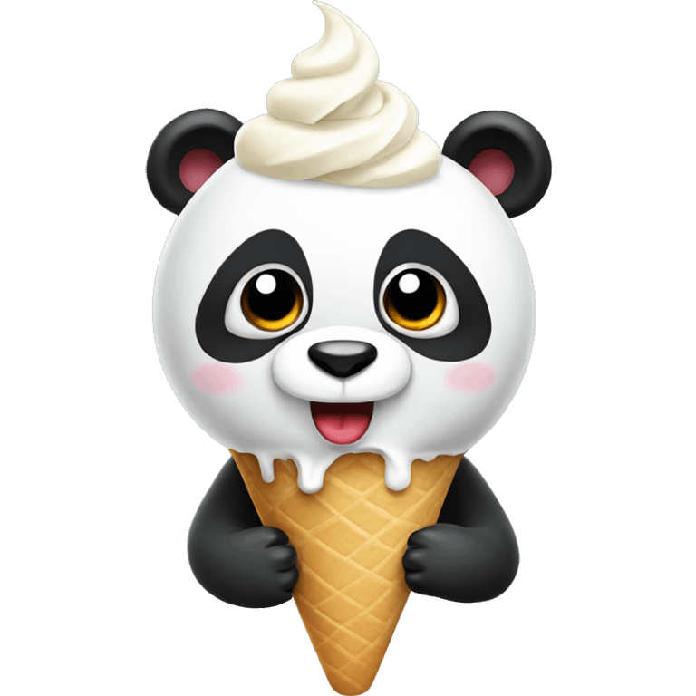 Panda eating ice cream emoji