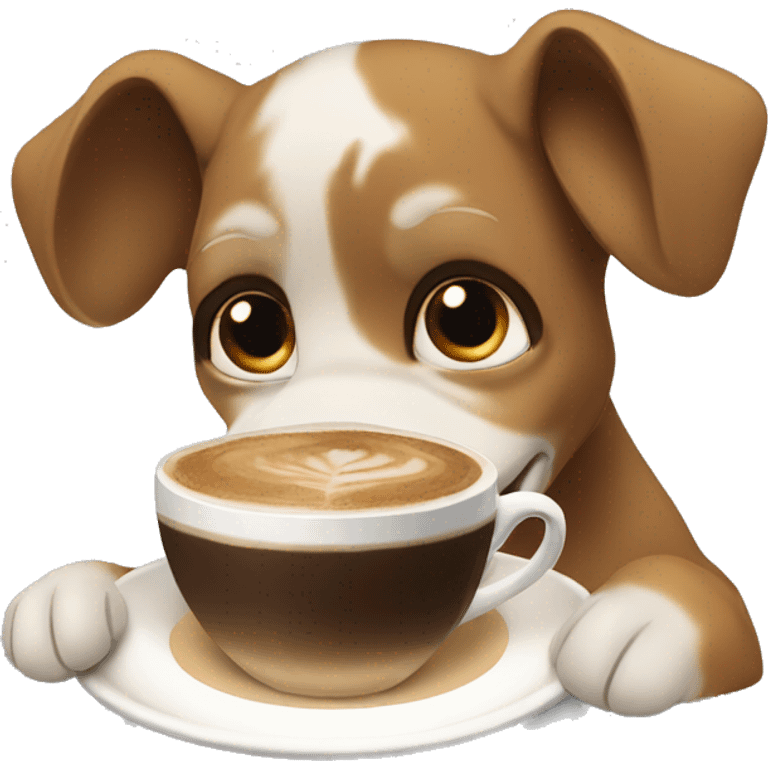 Draw a dog drinking cappuccino  emoji