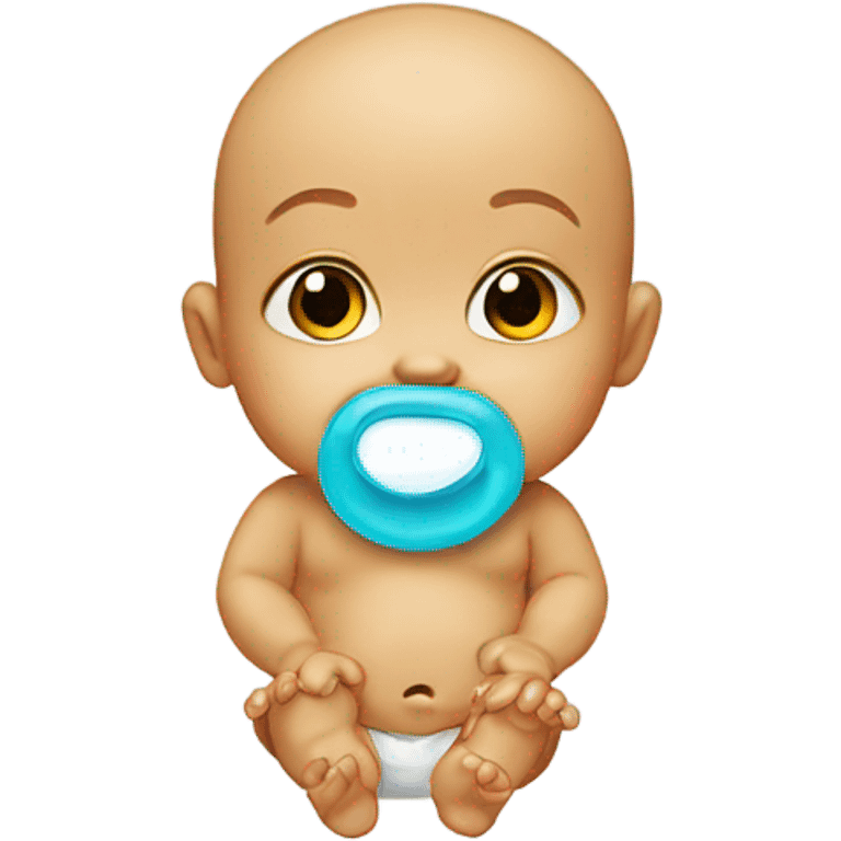 A baby with a pacifier emoji