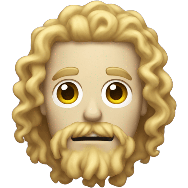 Skeleton with blonder gotee and mustache and long curly hair emoji