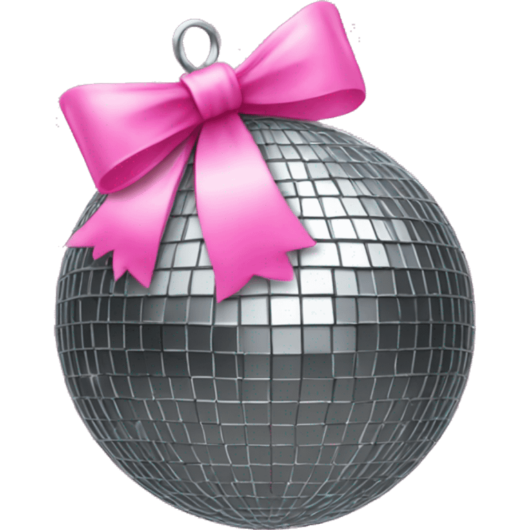 Disco ball with a pink bow emoji