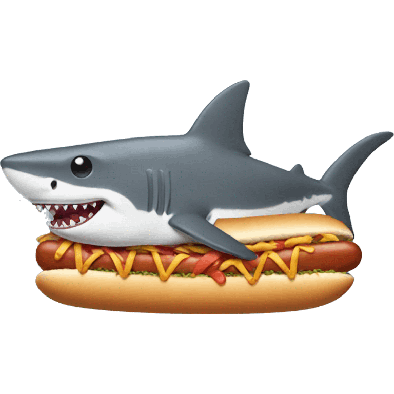 shark with hotdog emoji