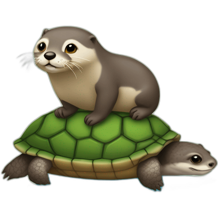 Loutre sur le dos d une tortue emoji