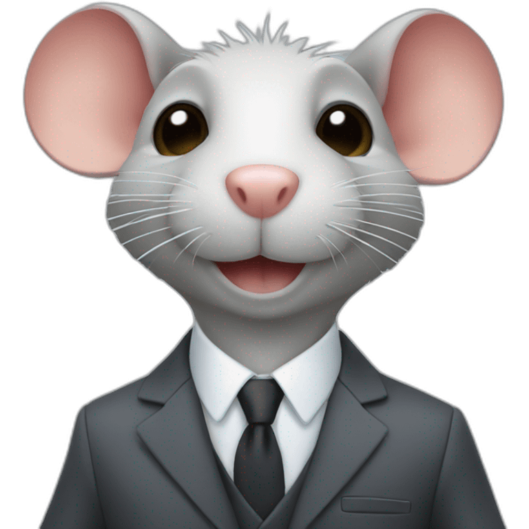 Rat with business suit emoji