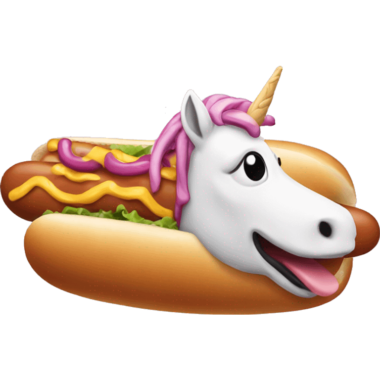 Unicorn hot dog emoji