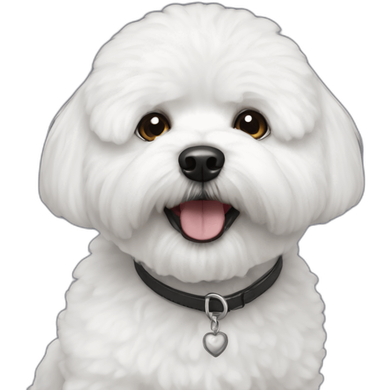 Black-bichon-havanais-white-mouth emoji