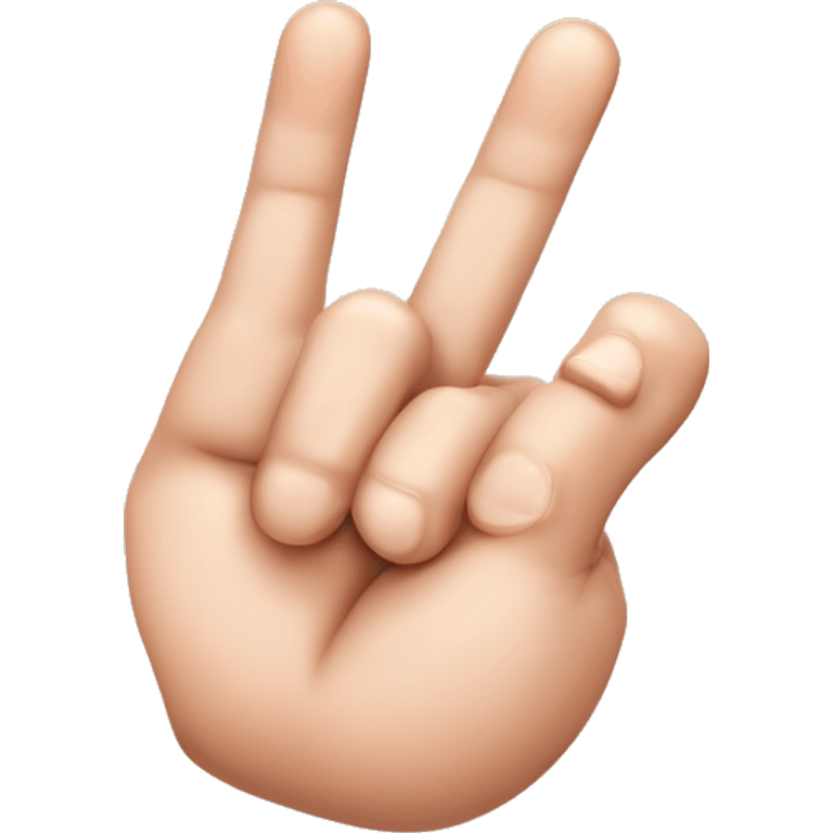 hand with index finger, middle finger and pinky finger rased ring finger and thumb connected emoji