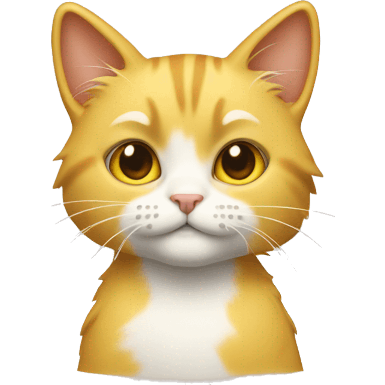 A yellow girl cat with funny Hair emoji