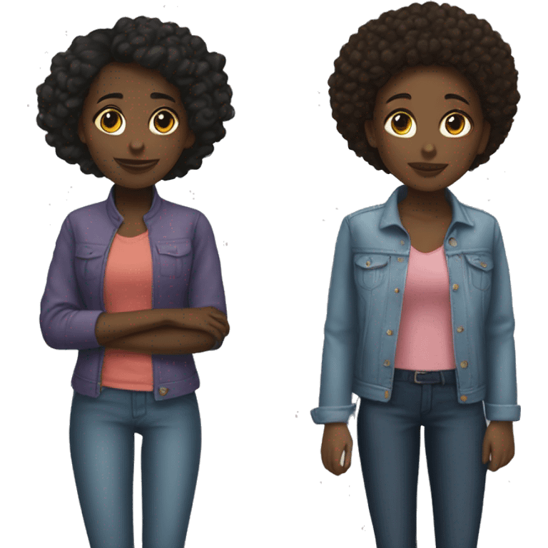 Black girl with Hispanic girl best friend emoji