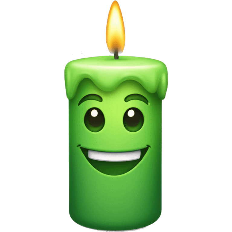 green candle grinning emoji