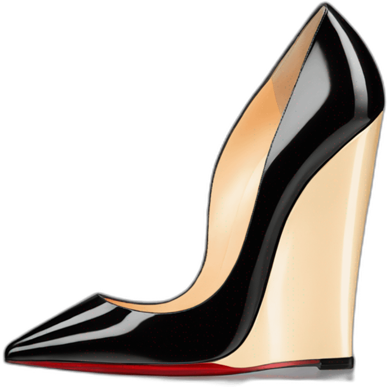 WEDGE LOUBOUTIN black PATENT emoji