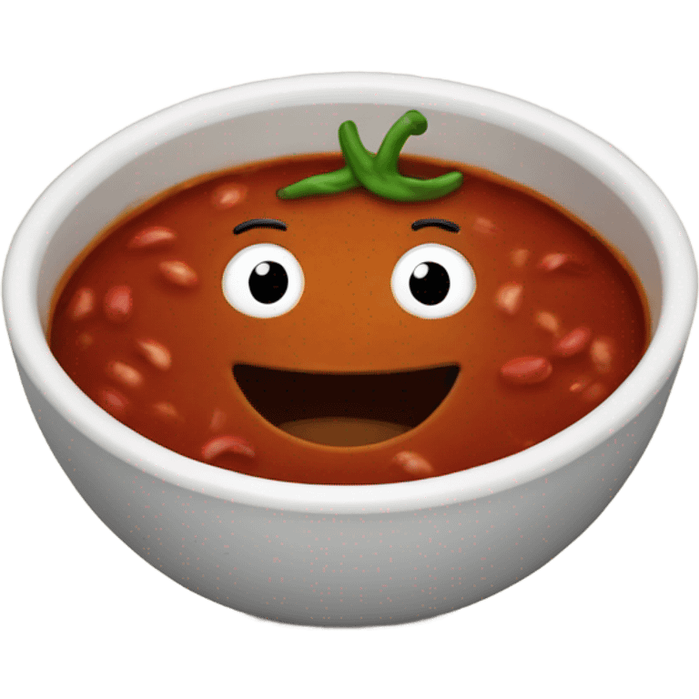 Bowl of chili smiling emoji