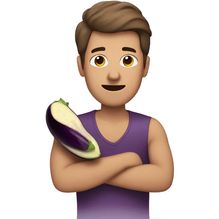 Man eating eggplant  emoji