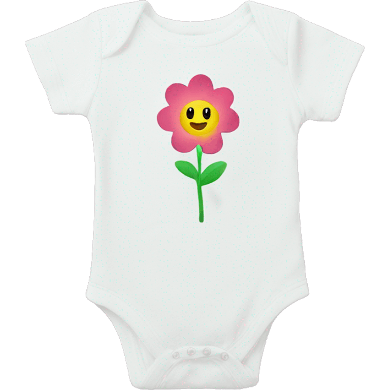 Baby onesie with flower on the front  emoji