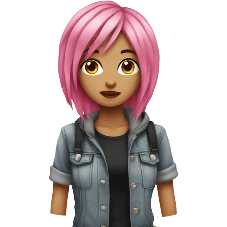 pink haired emo girl emoji