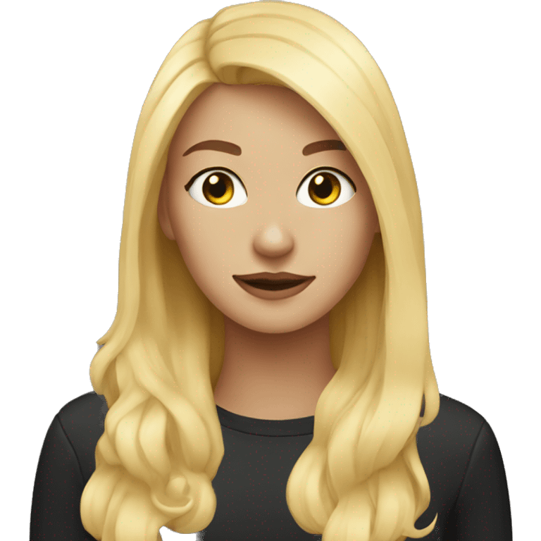 Blonde with a black cat emoji