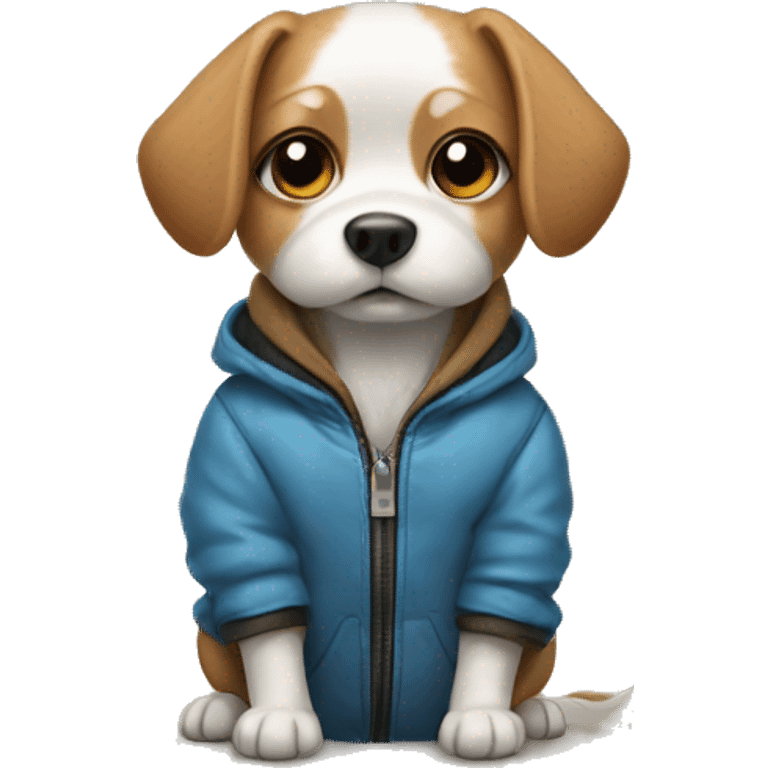 small dog in jacket  emoji