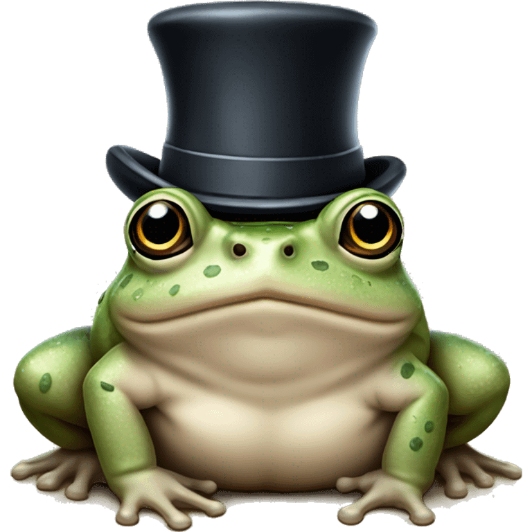 chubby Desert rain frog with a tophat  emoji