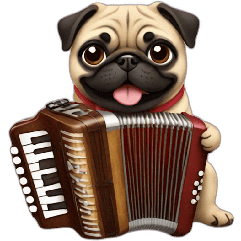 pug playing accordion emoji