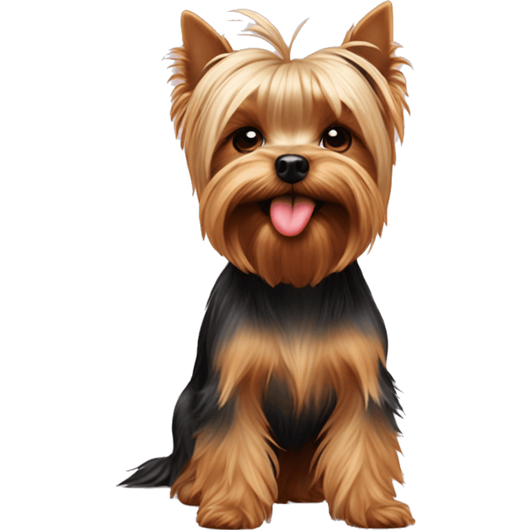 Yorkshire terrier dog sending kiss emoji