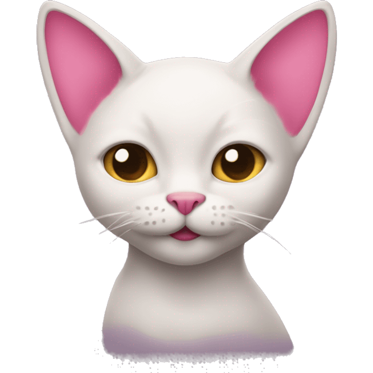 Gato con moño rosado  emoji