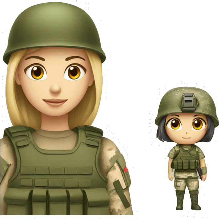 Soldier girl and tank emoji